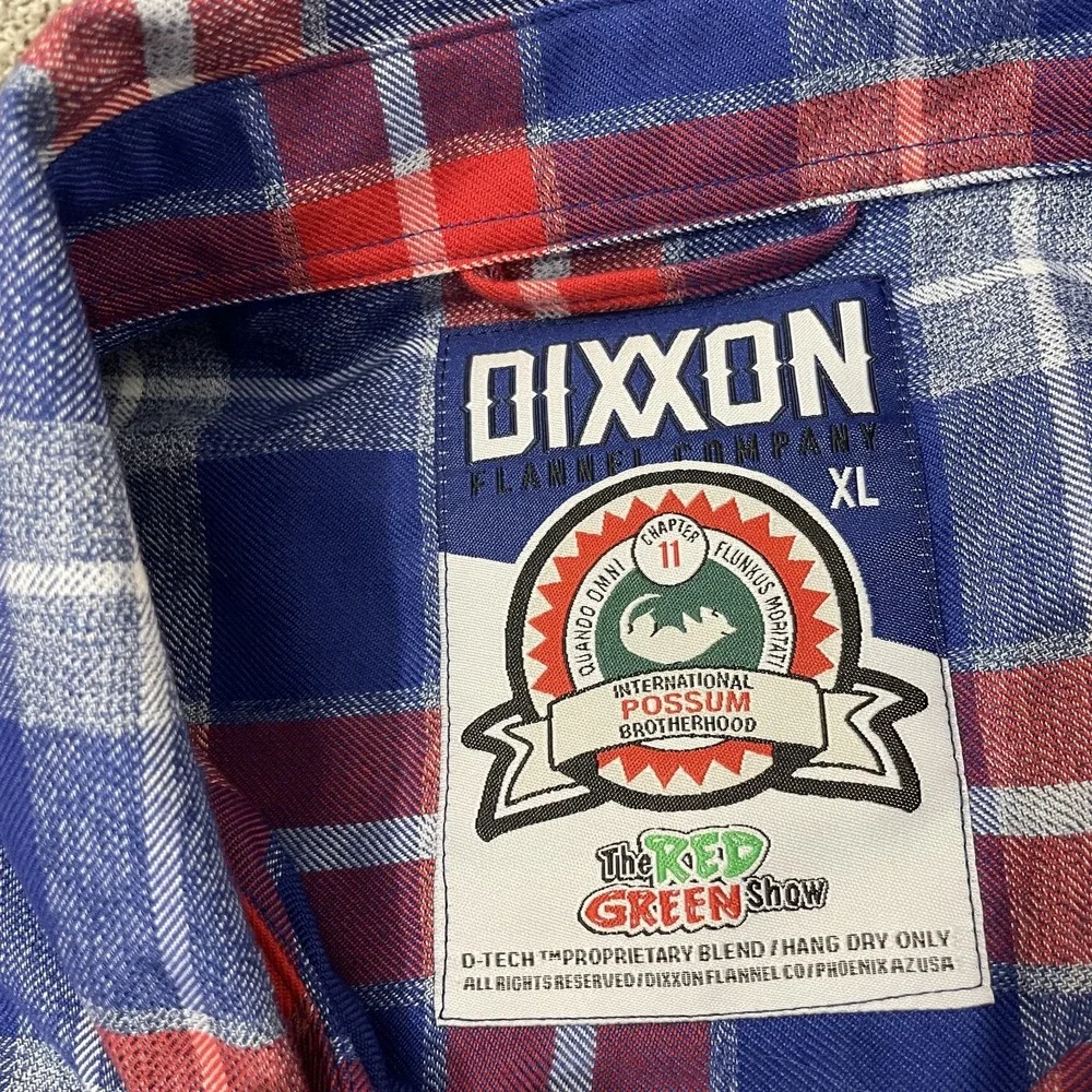 Dixxon Flannel Shirt Extra Large Red Green Show International Possum Brotherhood - Picture 5 of 11